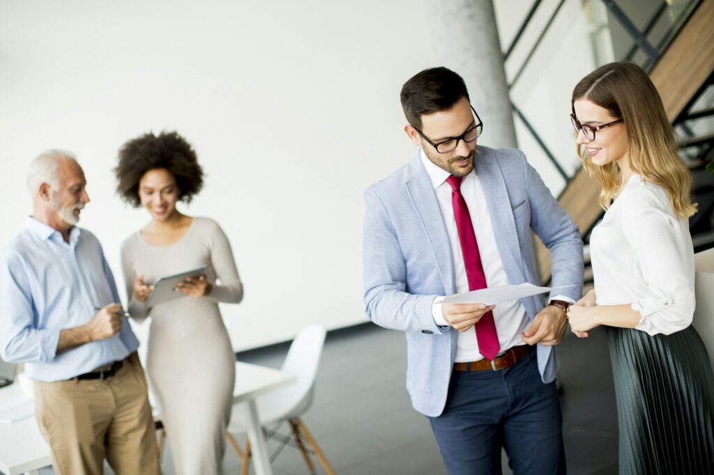 Multiracial business people in office